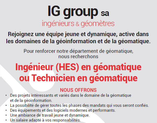 Ingenieur (HES) en géomatique ou Technicien en géomatique – Evolène